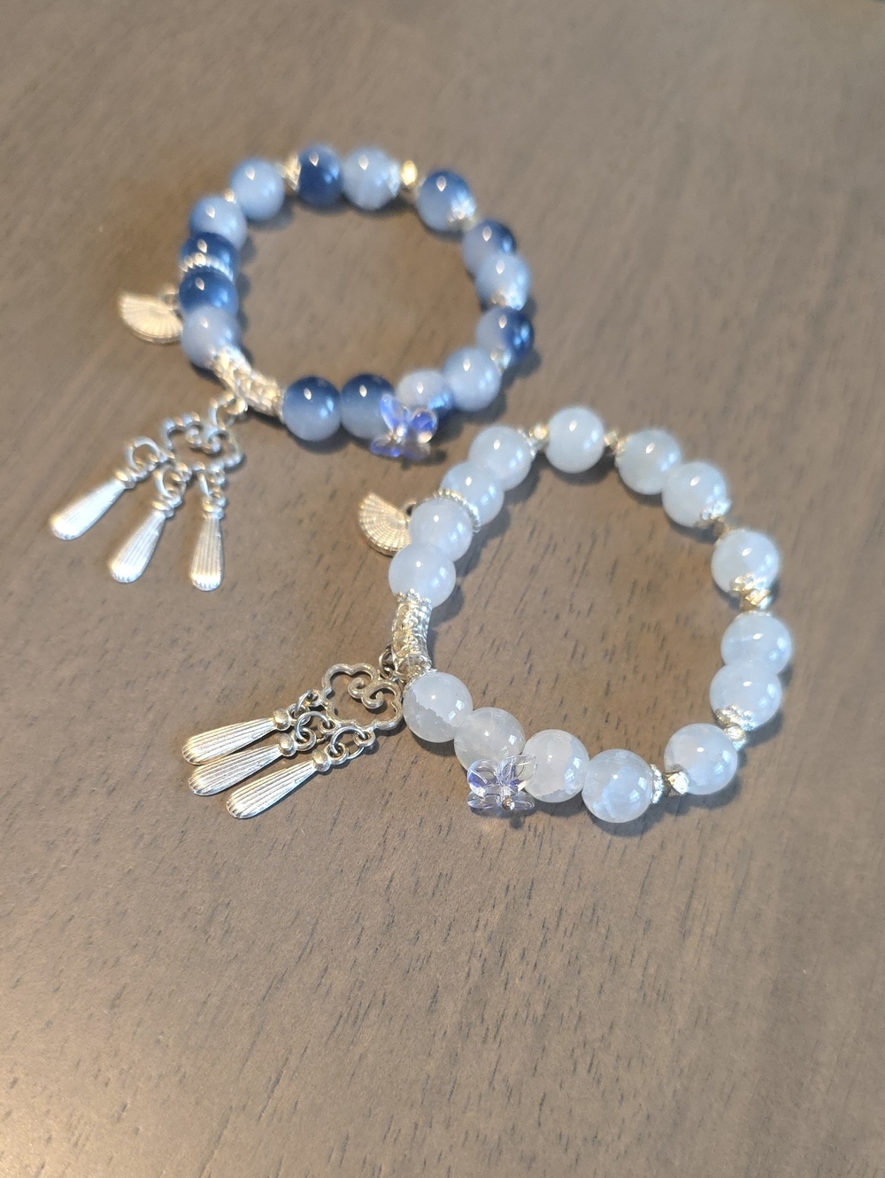 Charm Bracelet Set White & Deep Blue